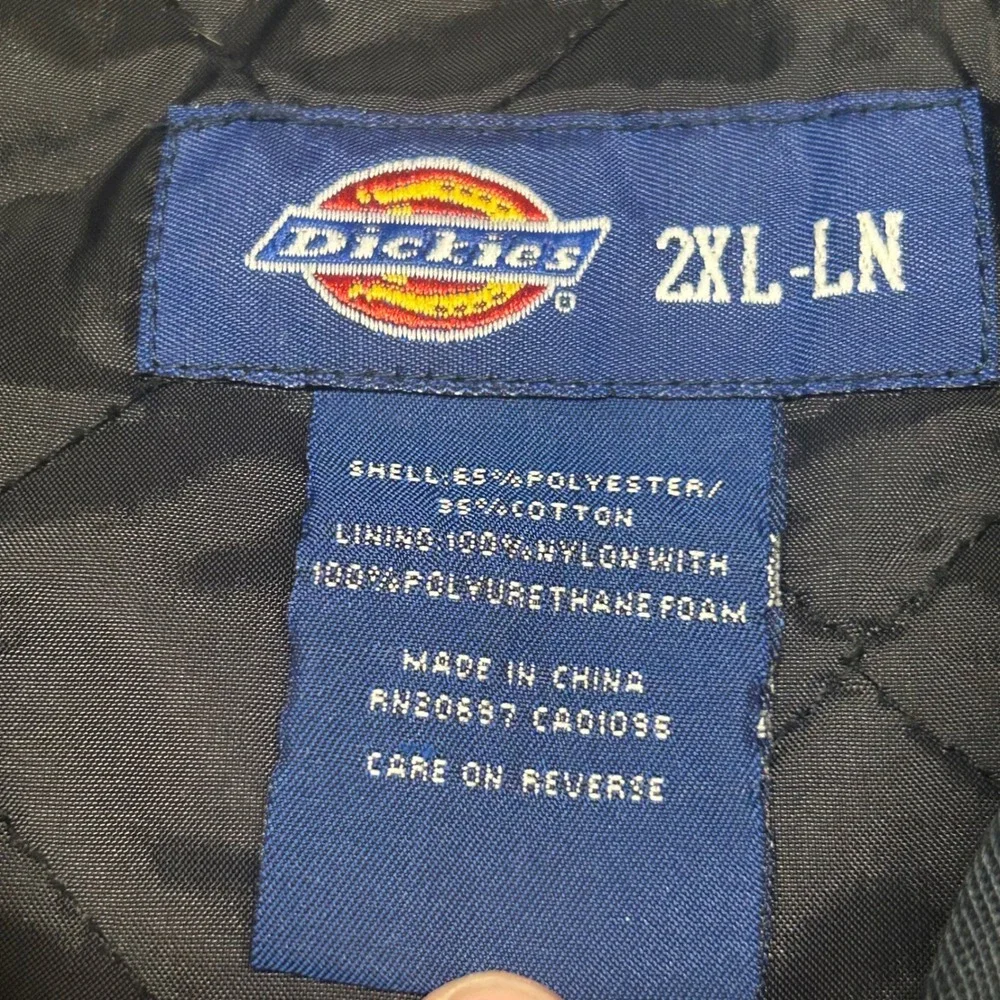 Dickies Eisenhower Jacket Navy Blue Mens 2XL Quilted Lined Workwear Coat 0377